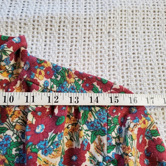 Vintage Women’s Small Colorful Floral Long Sleeve Button Down Collared Shirt - Picture 4 of 7